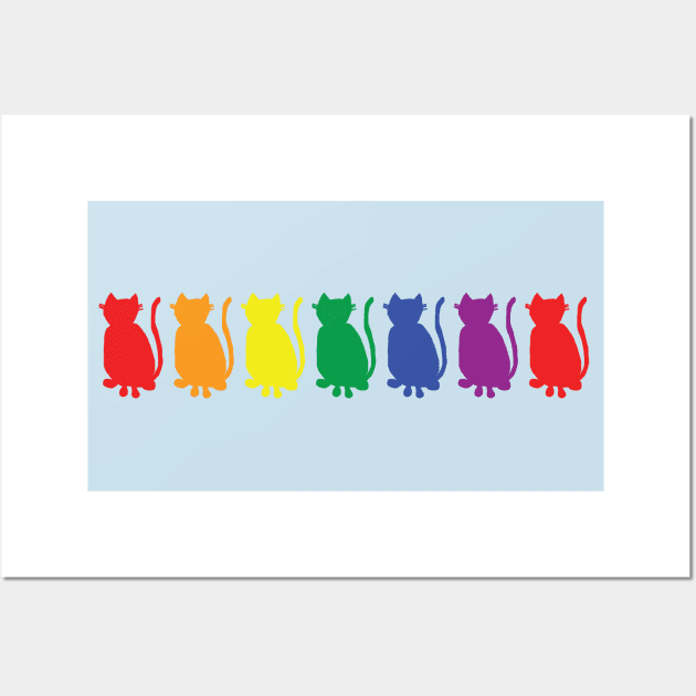 Colorful Cats Pride Rainbow Wall Art by ellenhenryart